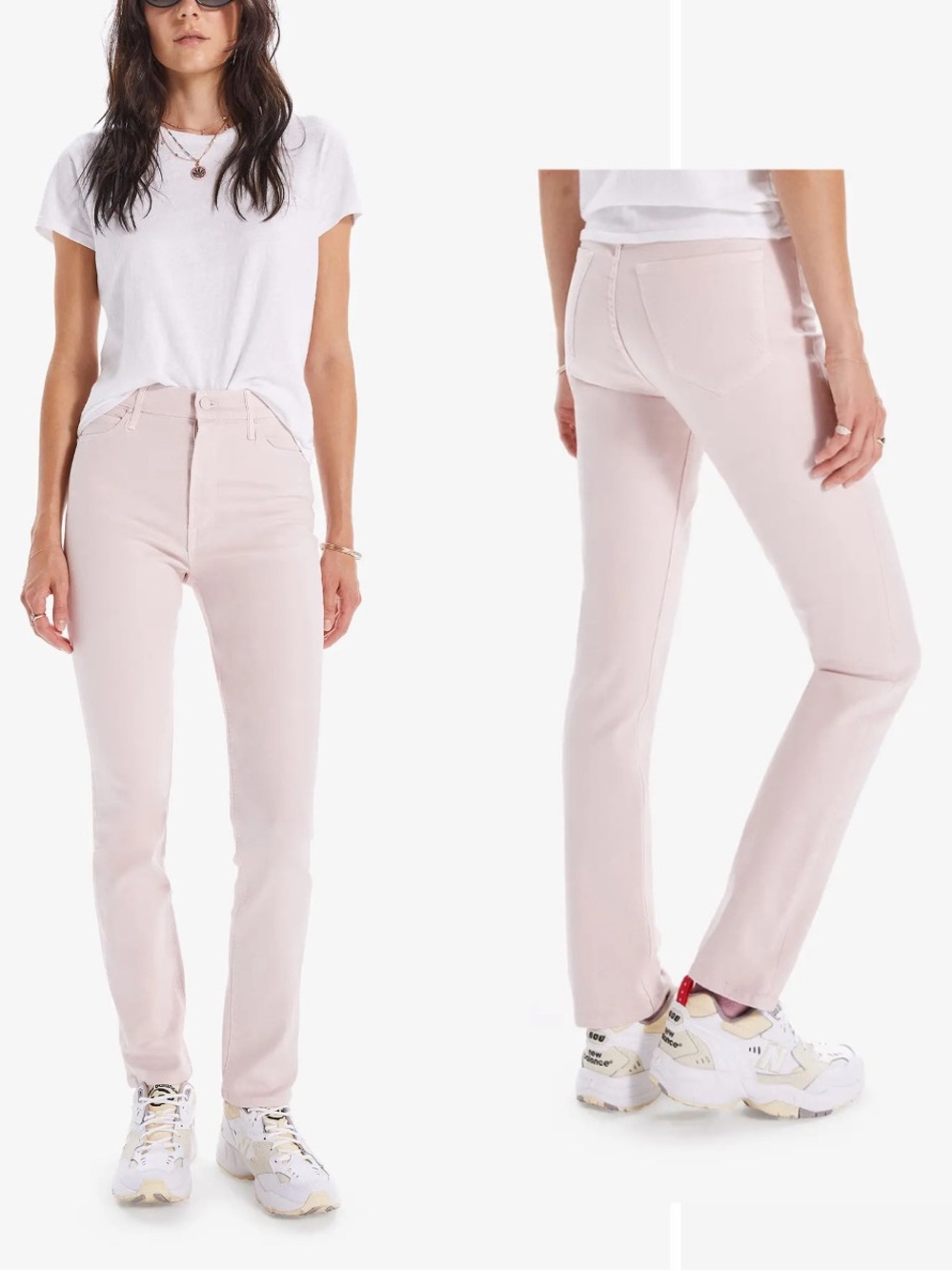 NWT! Sz 31 MOTHER Dazzler Date Night Peach Pink Denim pants